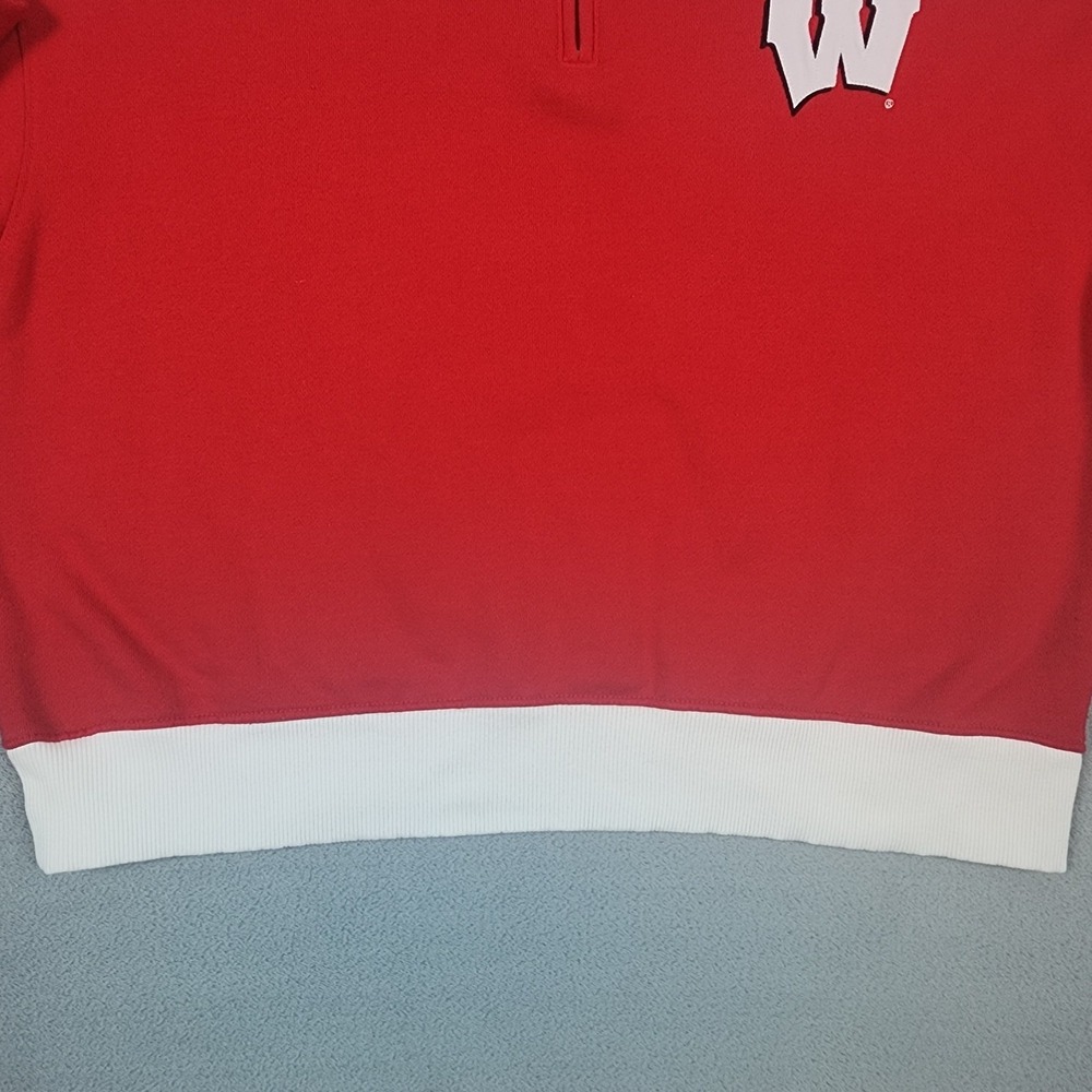 Wisconsin Badgers Sweatshirt Womens L Red Champion Superfan Crop Quarter Zip - Picture 4 of 16